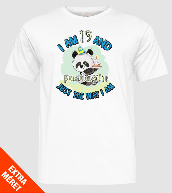 PANDASTIC 19 model alb pe tricou