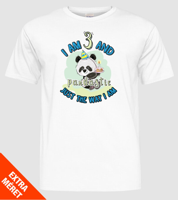 PANDASTIC 3 model alb pe tricou