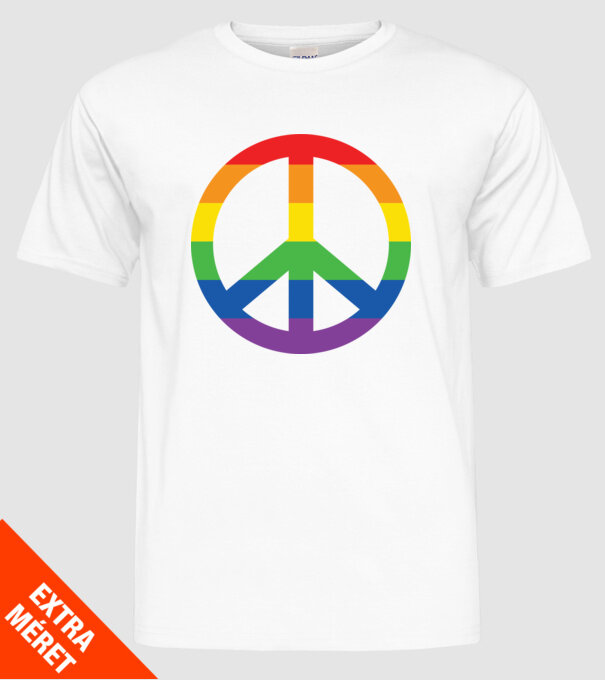 Peace pride model alb pe tricou
