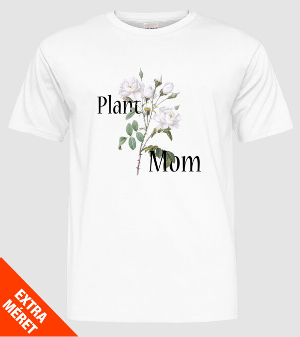 Plant mom model alb pe tricou