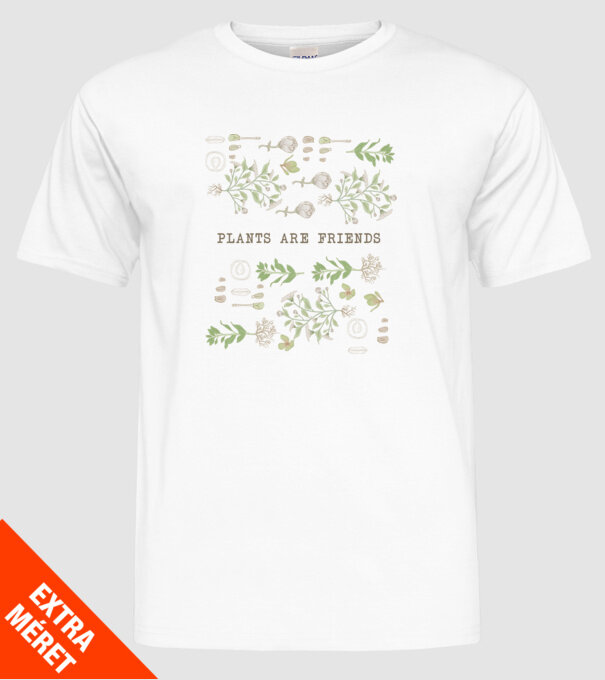 Plants are friends model alb pe tricou