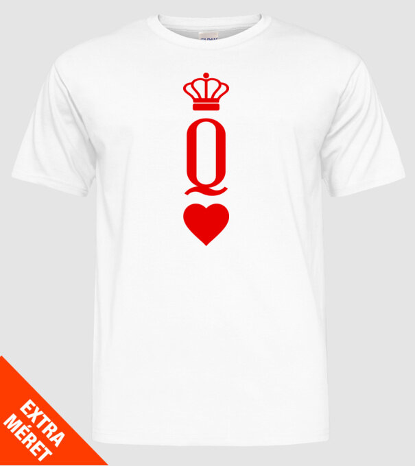 Playin gcards Queen of hearts model alb pe tricou