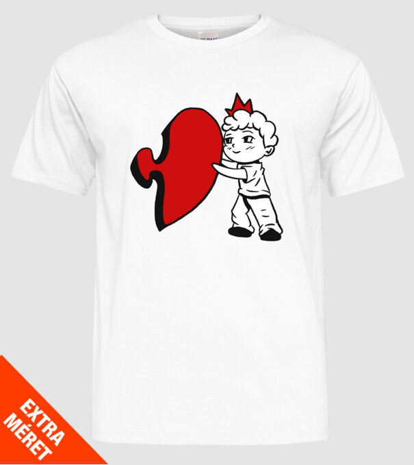 Pereche Puzzle băiat model alb pe tricou