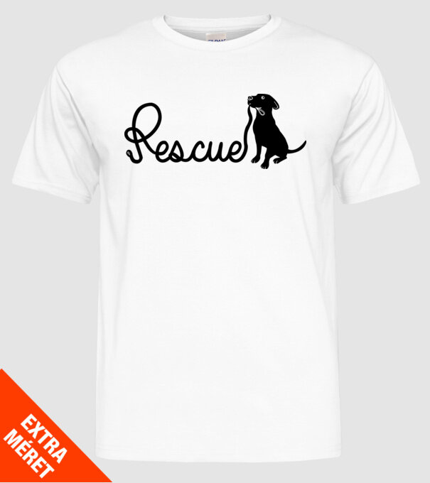 Rescue dog model alb pe tricou