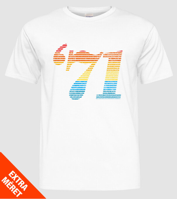 Retro Birthday 1971 model alb pe tricou