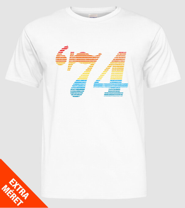 Retro Birthday 1974 model alb pe tricou