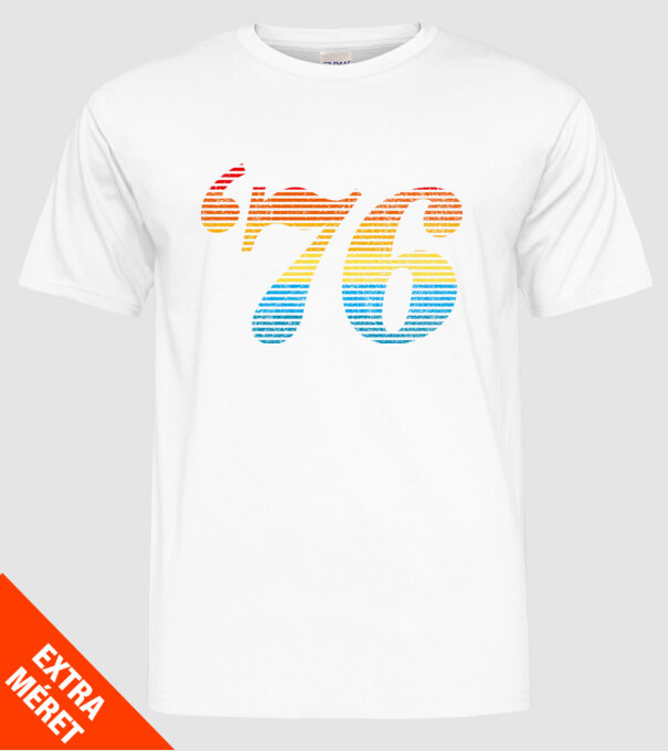 Retro Birthday 1976 model alb pe tricou