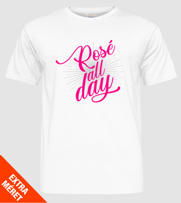Rosé all day model alb pe tricou