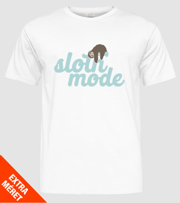 Sloth mode model alb pe tricou