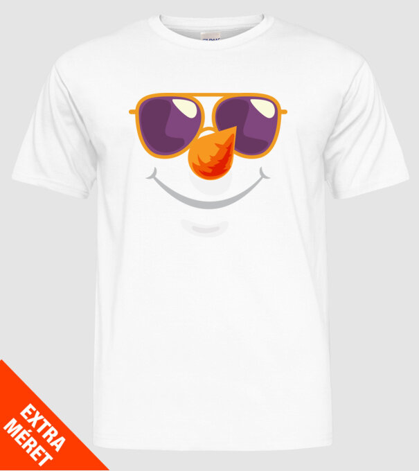 Snowman face model alb pe tricou