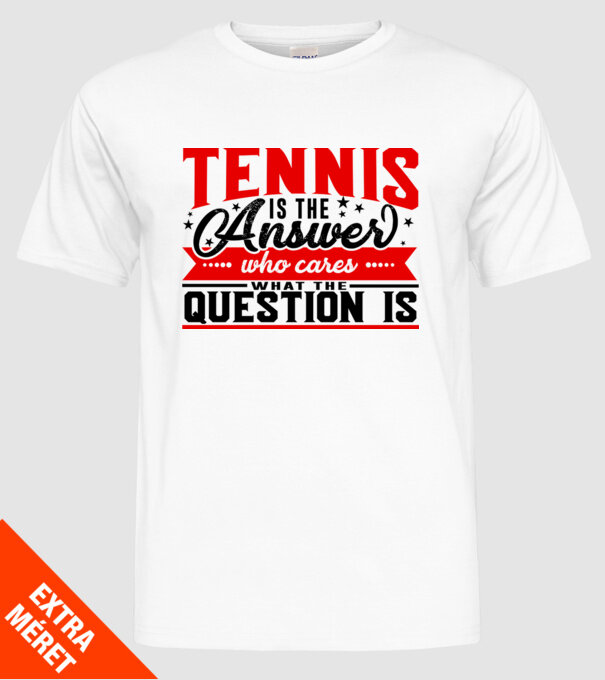 Sport is the answer JUCĂTOR TENIS model alb pe tricou