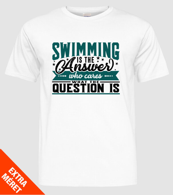 Sport is the answer ÎNOTĂTOR model alb pe tricou