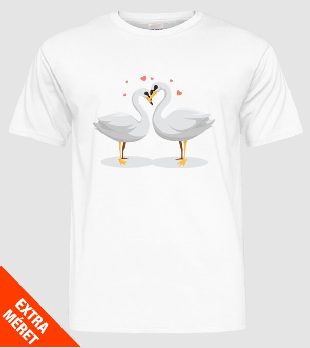 LEBEDE ÎNDRĂGOSTITE model alb pe tricou