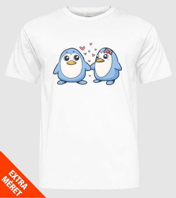 PINGUIN ÎNDRĂGOSTIT 2 model alb pe tricou