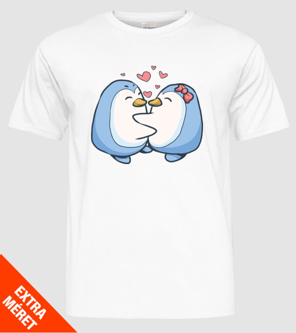 PINGUIN ÎNDRĂGOSTIT 3 model alb pe tricou