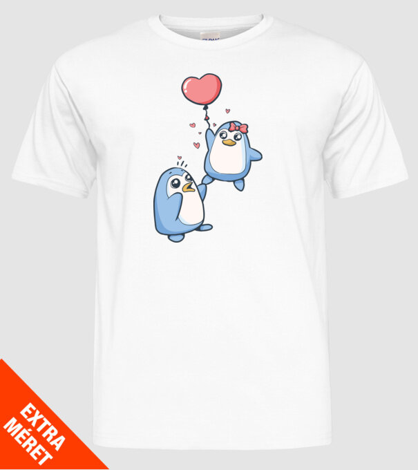 PINGUIN ÎNDRĂGOSTIT 4 model alb pe tricou