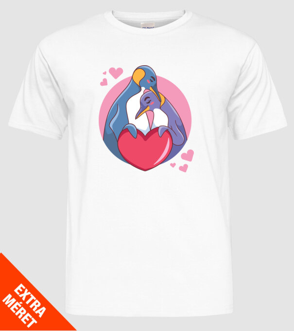 PINGUIN ÎNDRĂGOSTIT 5 model alb pe tricou