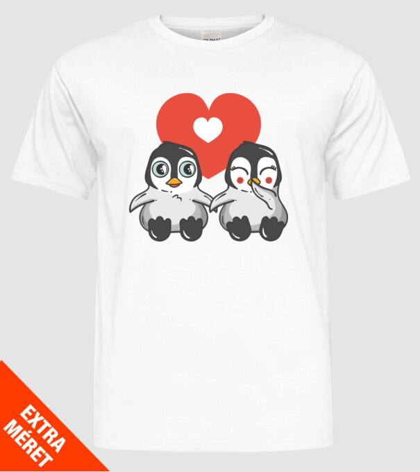 PINGUINI ÎNDRĂGOSTIȚI 7 model alb pe tricou