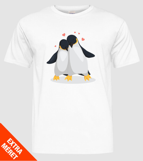 PINGUINI ÎNDRĂGOSTIȚI 8 model alb pe tricou