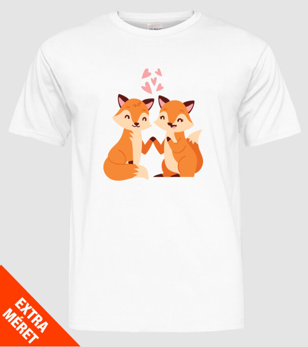 VULPI ÎNDRĂGOSTITE model alb pe tricou