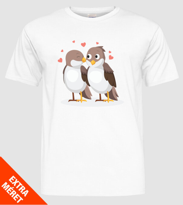 VRĂBII ÎNDRĂGOSTITE model alb pe tricou