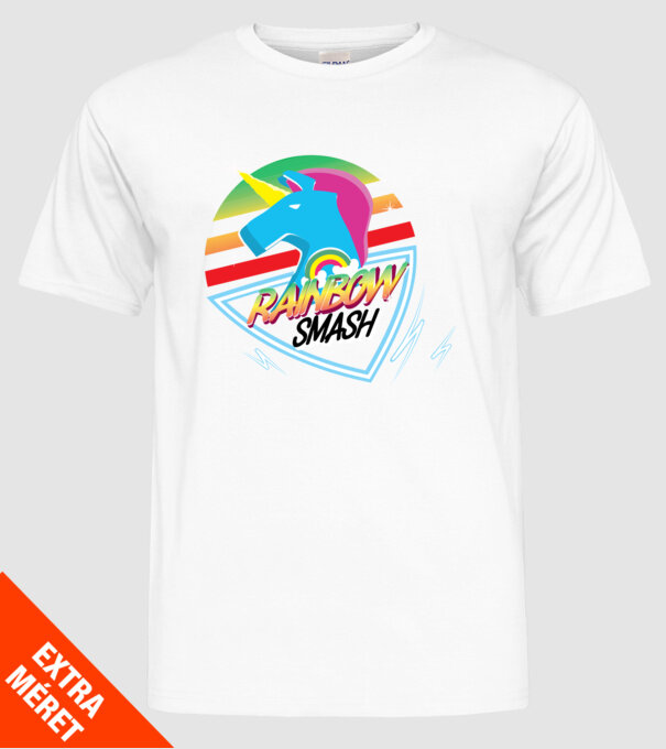 Curcubeu unicorn model alb pe tricou