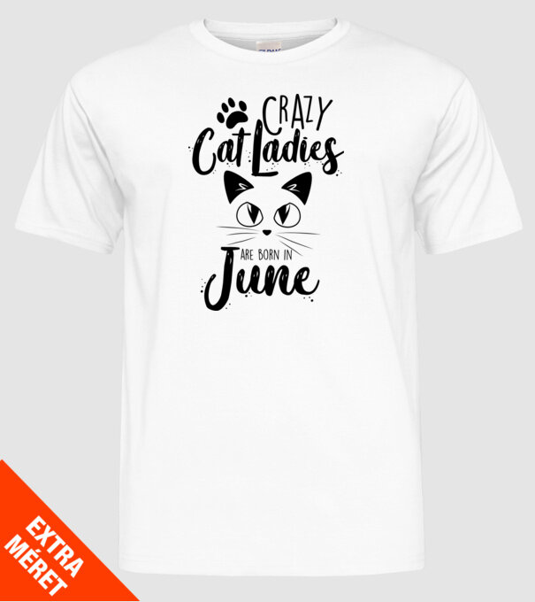 Crazy Cat Ladies are born in June model alb pe tricou