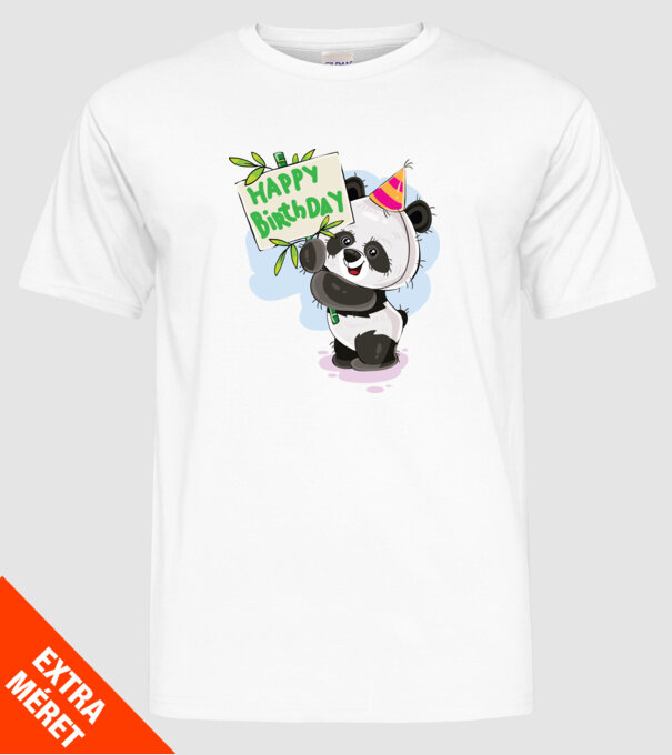 Zi de naștere panda model alb pe tricou