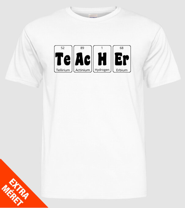 Teacher periodic model alb pe tricou