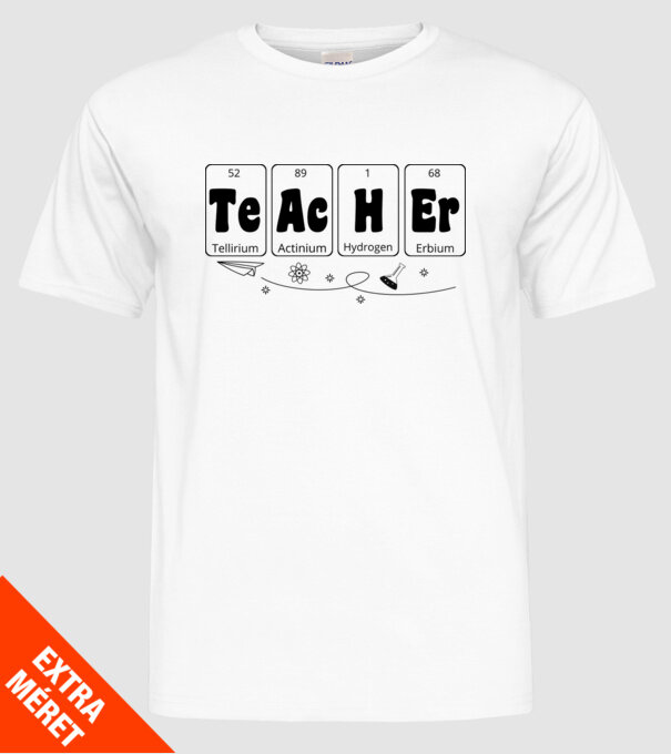 Teacher periodic model alb pe tricou