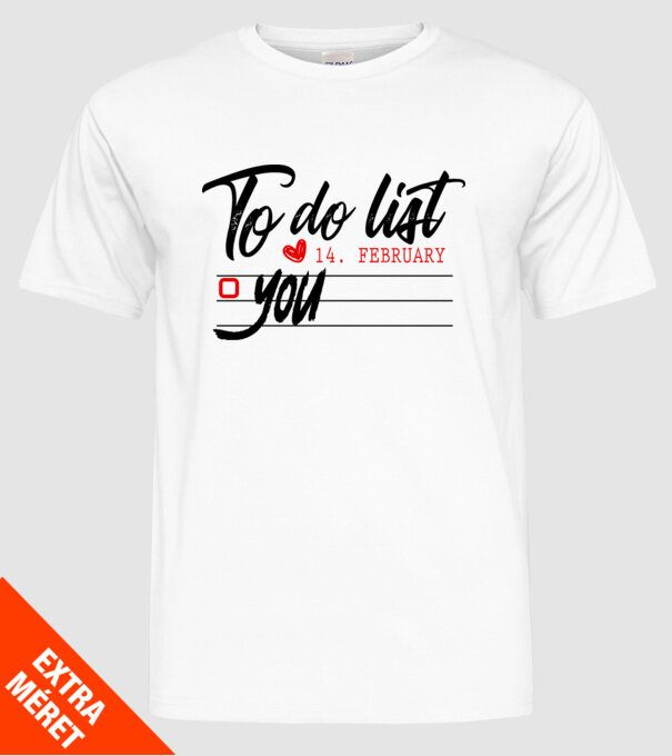 To do list model alb pe tricou