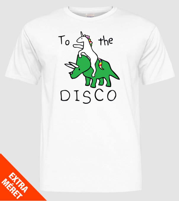 To the disco! model alb pe tricou