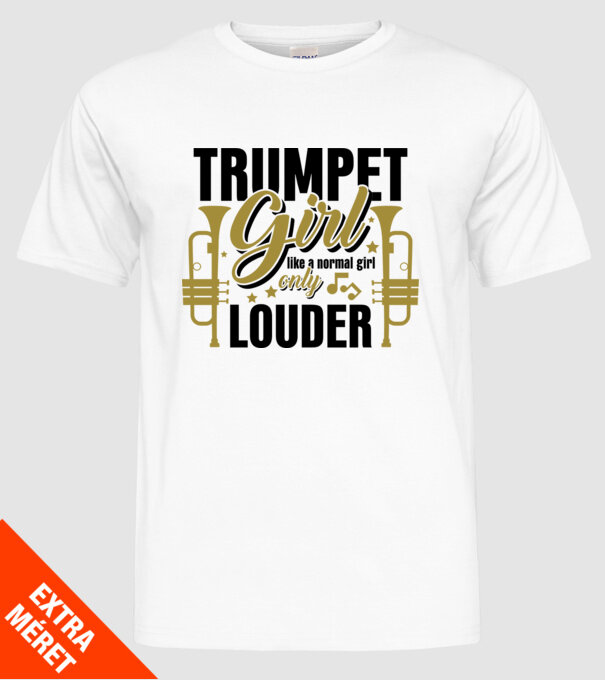 Trumpet girl model alb pe tricou