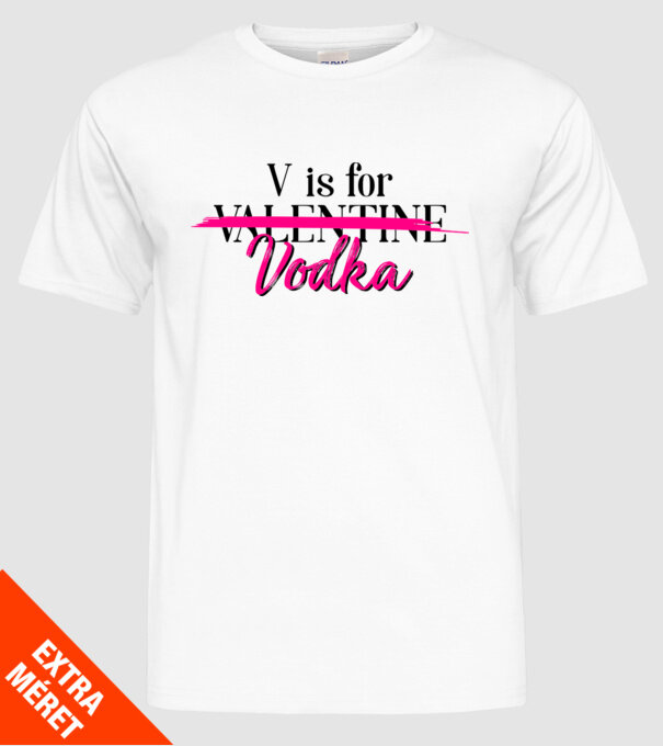 V for Vodka model alb pe tricou