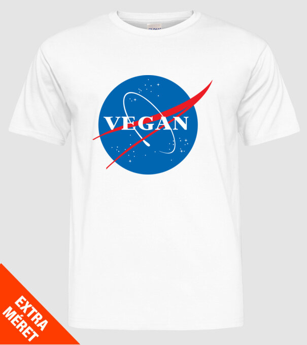 vegan nasa model alb pe tricou