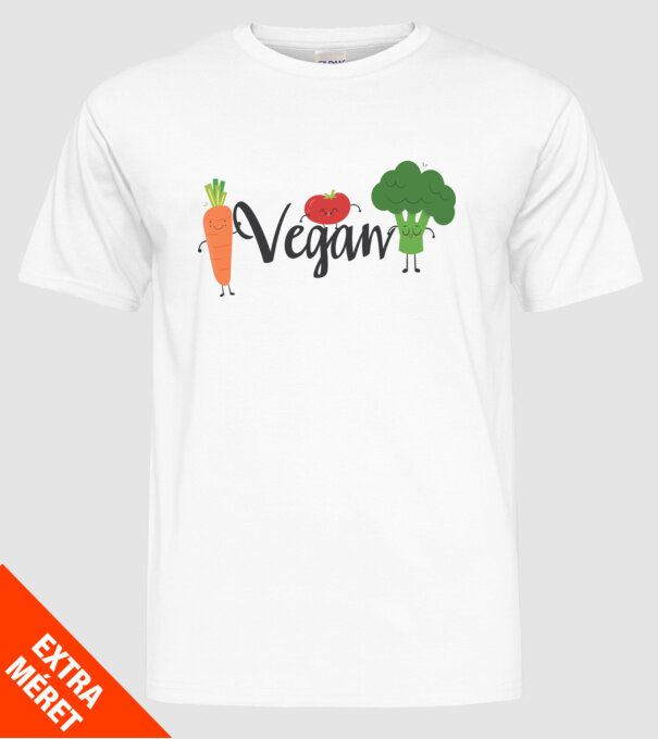 Vegan veggies model alb pe tricou