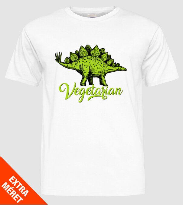 Vegetarian model alb pe tricou