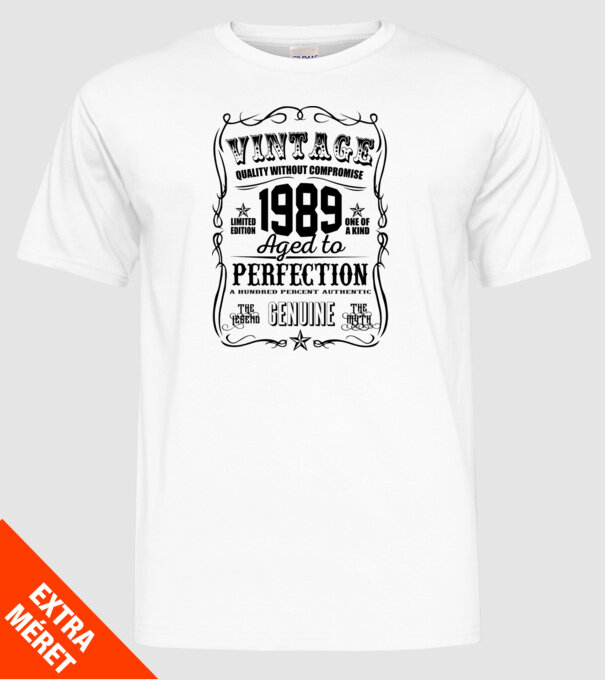 Vintage perfection 1989 model alb pe tricou