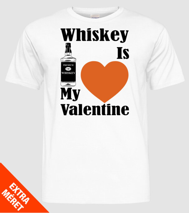 Whiskey Valentine model alb pe tricou