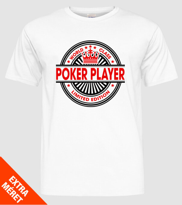World class JUCĂTOR POKER model alb pe tricou