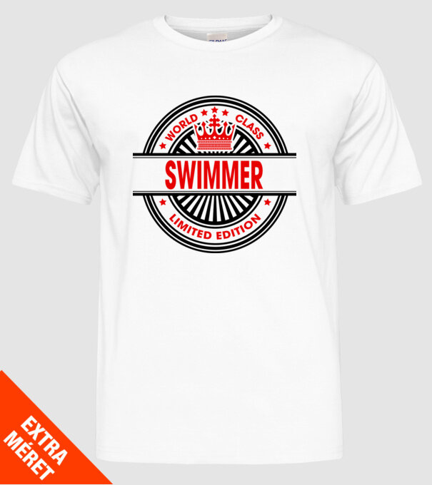 World class ÎNOTĂTOR model alb pe tricou