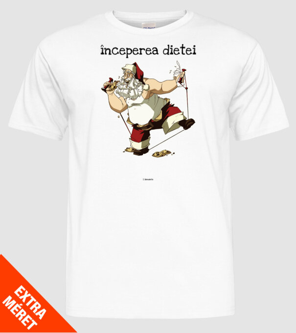 începerea dietei - 1 ianuarie model alb pe tricou