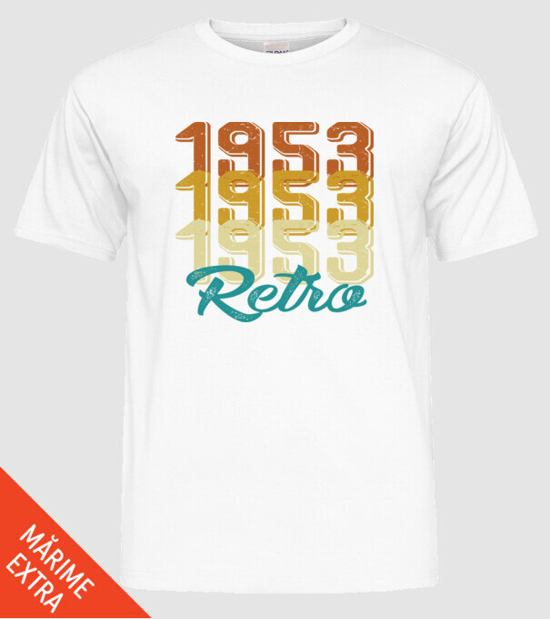 1953 Retro model alb pe tricou