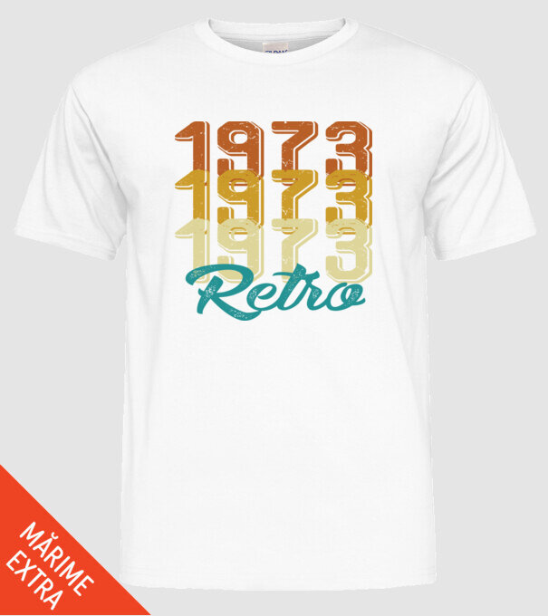 1973 retro model alb pe tricou