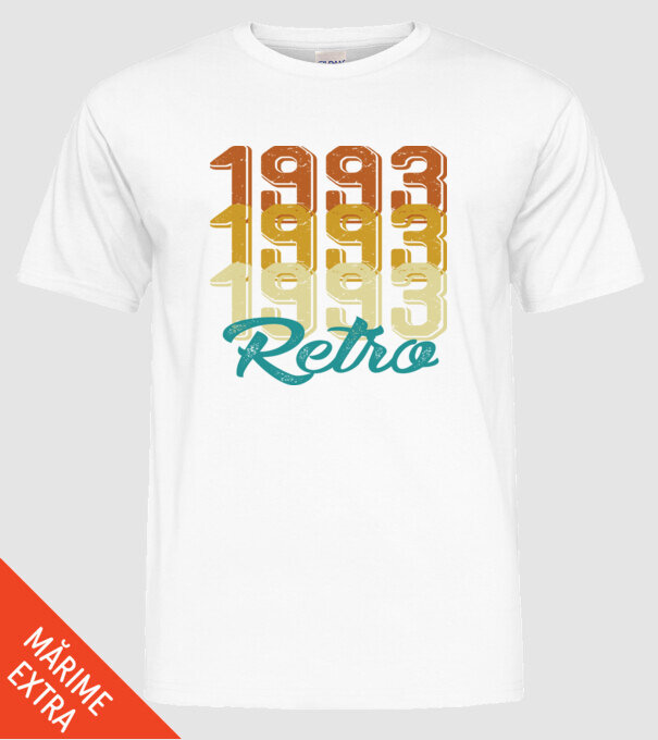 1993 retro model alb pe tricou