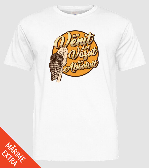 Absolvire model alb pe tricou