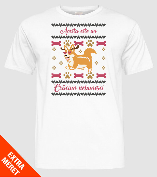 acesta este un Crăciun nebunesc model alb pe tricou