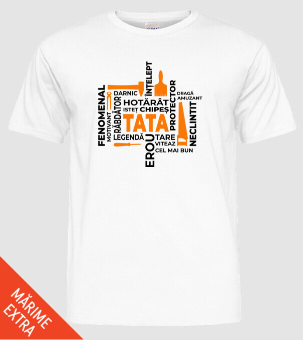 Acronimele tatălui model alb pe tricou