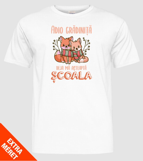Adio grădiniță, deja mă așteaptă școala model alb pe tricou