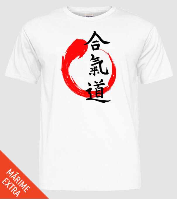 Aikido model alb pe tricou